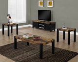 L&S Basics 10104 Table Set - 3Pcs Set / Black / Distressed Reclaimed-Look
