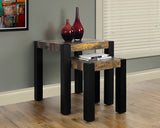 L&S Basics 10105 Nesting Table - 2Pcs Set / Black / Reclaimed-Look Top