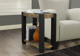 L&S Basics 10106 Accent Table - Black / Distressed Reclaimed-Look Top