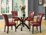 L&S Basics 10109 Dining Chair - 2Pcs / 39"H / Burgundy Leather-Look