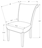 L&S Basics 10109 Dining Chair - 2Pcs / 39"H / Burgundy Leather-Look