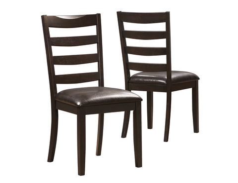 L&S Basics 10110 Dining Chair - 2Pcs / 39"H / Cappuccino / Brown Seat