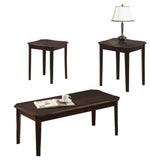 L&S Basics 10111 Table Set - 3Pcs Set / Cappuccino Cherry Veneer