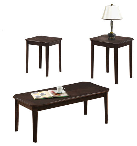L&S Basics 10111 Table Set - 3Pcs Set / Cappuccino Cherry Veneer