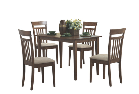 L&S Basics 10116 Dining Set - 5Pcs Set / Walnut Finish