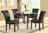 L&S Basics 10107 Dining Chair - 2Pcs / 39"H / Dark Brown Leather-Look