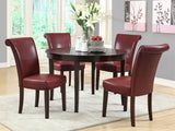 L&S Basics 10109 Dining Chair - 2Pcs / 39"H / Burgundy Leather-Look