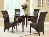 L&S Basics 10122 Dining Chair - 2Pcs / 40"H / Dark Brown Leather-Look