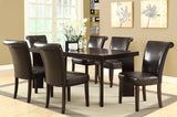 L&S Basics 10107 Dining Chair - 2Pcs / 39"H / Dark Brown Leather-Look