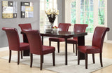 L&S Basics 10109 Dining Chair - 2Pcs / 39"H / Burgundy Leather-Look