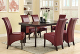 L&S Basics 10124 Dining Chair - 2Pcs / 40"H / Burgundy Leather-Look