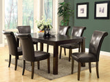 L&S Basics 10107 Dining Chair - 2Pcs / 39"H / Dark Brown Leather-Look