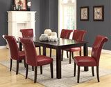 L&S Basics 10109 Dining Chair - 2Pcs / 39"H / Burgundy Leather-Look