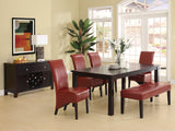 L&S Basics 10124 Dining Chair - 2Pcs / 40"H / Burgundy Leather-Look