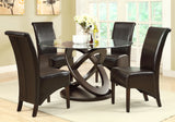 L&S Basics 10122 Dining Chair - 2Pcs / 40"H / Dark Brown Leather-Look