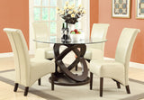L&S Basics 10123 Dining Chair - 2Pcs / 40"H / Taupe Leather-Look