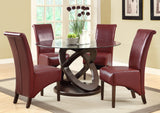 L&S Basics 10124 Dining Chair - 2Pcs / 40"H / Burgundy Leather-Look