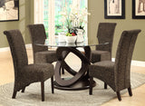 L&S Basics 10125 Dining Chair - 2Pcs / 40"H / Brown Swirl Fabric