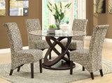 L&S Basics 10126 Dining Chair - 2Pcs / 40"H / Tan Swirl Fabric