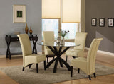 L&S Basics 10123 Dining Chair - 2Pcs / 40"H / Taupe Leather-Look