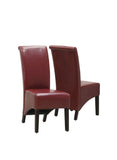 L&S Basics 10124 Dining Chair - 2Pcs / 40"H / Burgundy Leather-Look