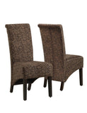 L&S Basics 10125 Dining Chair - 2Pcs / 40"H / Brown Swirl Fabric