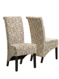 L&S Basics 10126 Dining Chair - 2Pcs / 40"H / Tan Swirl Fabric