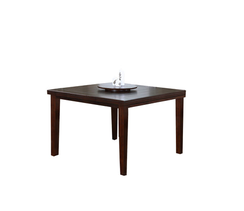 L&S Basics 10136 Dining Table - 54"X 54" / Dark Oak Veneer With Lazy Susan