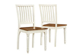 L&S Basics 10138 Dining Chair - 2Pcs / 36"H / Antique White / Oak
