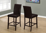 L&S Basics 10145 Dining Chair - 2Pcs / Brown Leather-Look Counter Height