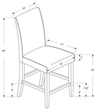 L&S Basics 10147 Dining Chair - 2Pcs / Ivory Leather-Look Counter Height
