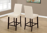 L&S Basics 10147 Dining Chair - 2Pcs / Ivory Leather-Look Counter Height