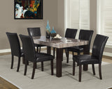 L&S Basics 10148 Dining Chair - 2Pcs / 38"H / Dark Brown Leather-Look