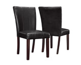 L&S Basics 10148 Dining Chair - 2Pcs / 38"H / Dark Brown Leather-Look