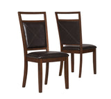 L&S Basics 10150 Dining Chair - 2Pcs / 40"H / Brown  Fabric