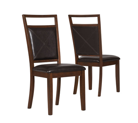 L&S Basics 10150 Dining Chair - 2Pcs / 40"H / Brown  Fabric