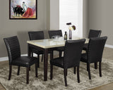 L&S Basics 10158 Dining Chair - 2Pcs / 38"H / Dark Brown Leather-Look