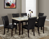 L&S Basics 10157 Dining Table - 38"X 64" / Cream Lacquered Marble-Look