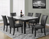L&S Basics 10160 Dining Chair - 2Pcs / 38"H / Black Leather-Look Fabric