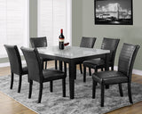 L&S Basics 10159 Dining Table - 38"X 64" / Grey Lacquered Marble-Look