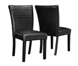 L&S Basics 10160 Dining Chair - 2Pcs / 38"H / Black Leather-Look Fabric
