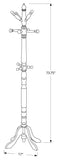 L&S Basics 10169 Coat Rack - 73"H / Cherry Wood Traditional Style