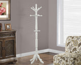 L&S Basics 10171 Coat Rack - 73"H / Antique White Wood Traditional Style