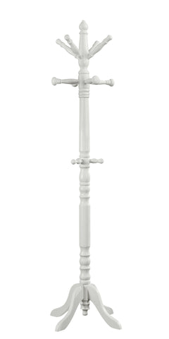 L&S Basics 10171 Coat Rack - 73"H / Antique White Wood Traditional Style