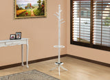 L&S Basics 10177 Coat Rack - 71"H / Antique White With An Umbrella Holder