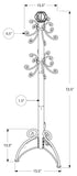 L&S Basics 10181 Coat Rack - 72"H / Antique White Metal