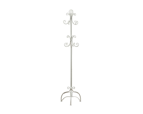 L&S Basics 10181 Coat Rack - 72"H / Antique White Metal