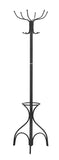 L&S Basics 10184 Coat Rack - 70"H / Black Metal With An Umbrella Holder
