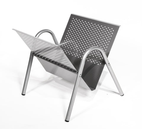L&S Basics 10192 Magazine Rack - Silver Metal