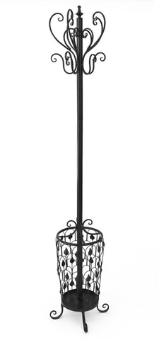 L&S Basics 10193 Coat Rack - 72"H / Hammered Black Metal